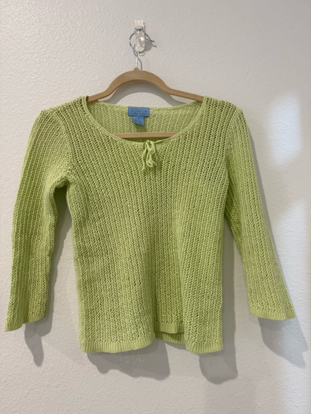 Soblue Sigrid Olsen Light Green Knit Sweater